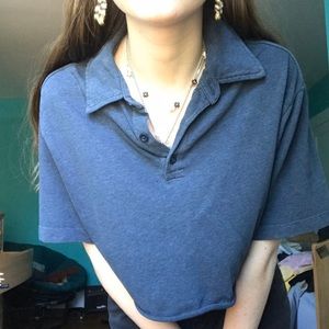 Cropped navy polo